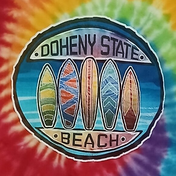 Vintage Tie-Dyed Doheny State Beach Surfer T-Shirt, XL - Picture 3 of 13